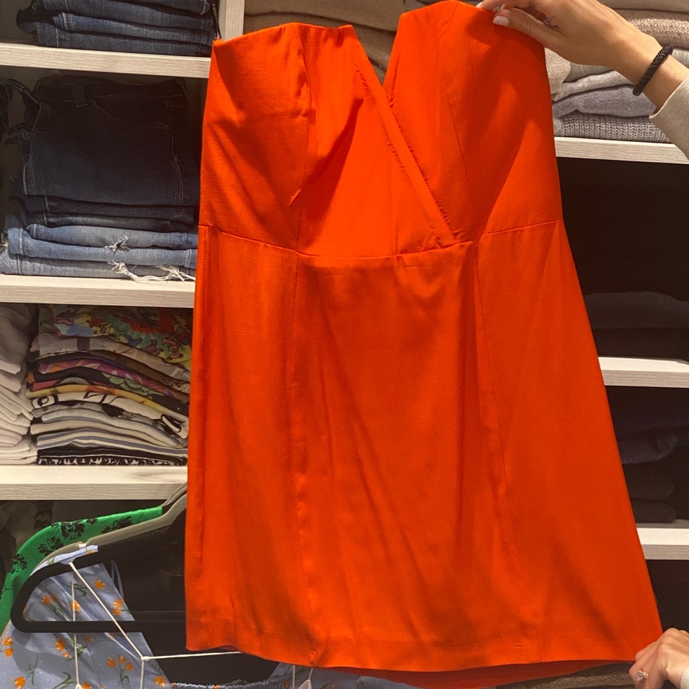 Naven Strapless Orange Dress